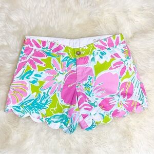 NWOT Lilly Pulitzer Buttercup Shorts in Flamingo Pink Don’t Give A Cluck